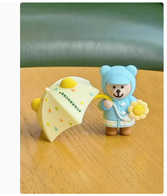 2024 Starbucks China Summer Rain Shine Umbrella Bear Straw Plug Silicone Topper 2024 Starbucks China Summer Rain Shine Umbrella Bear Straw Plug Silicone Topper