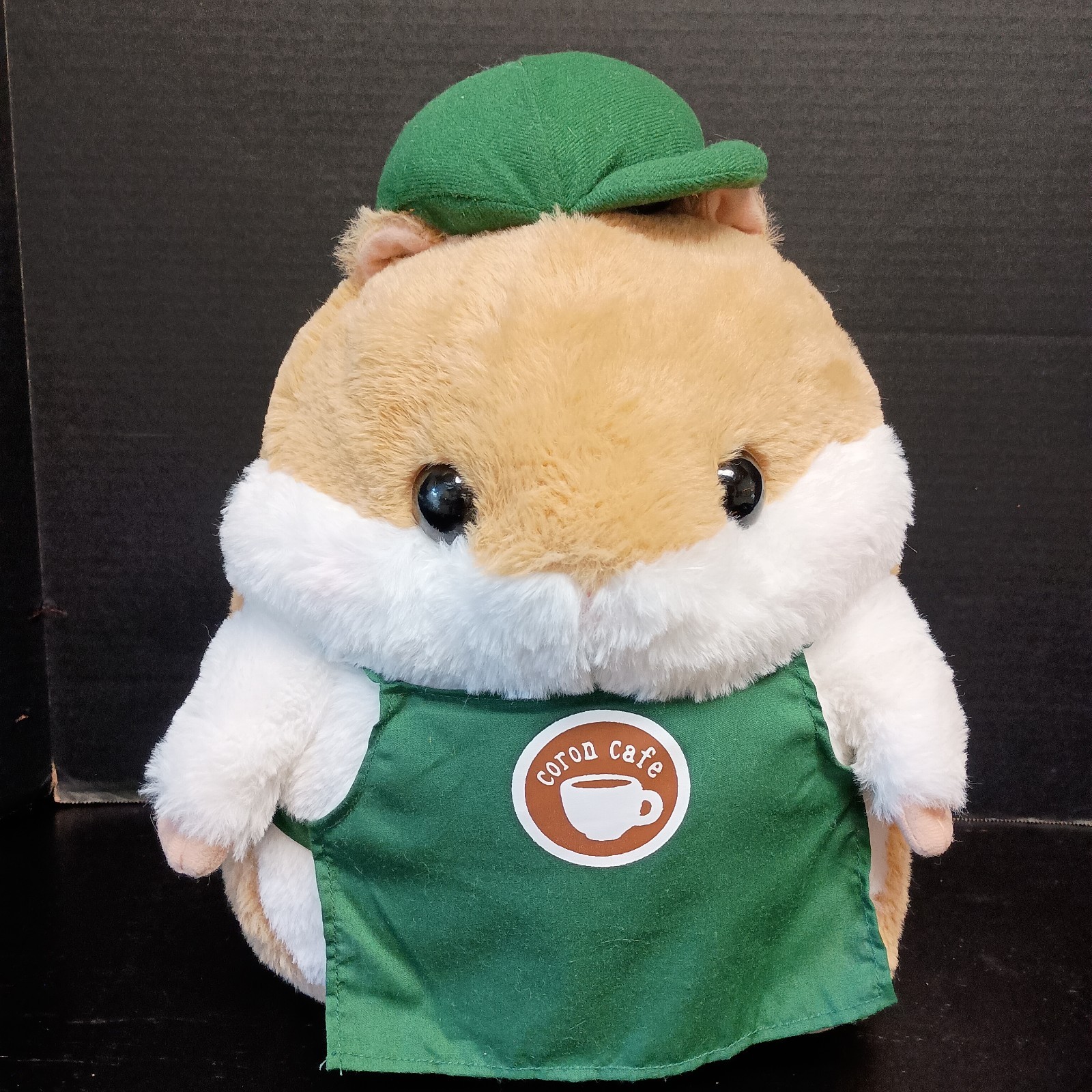Amuse Happy Coron Cafe Barista W Apron Plush Chubby Hamster 14" Amuse Happy Coron Cafe Barista W Apron Plush Chubby Hamster 14"
