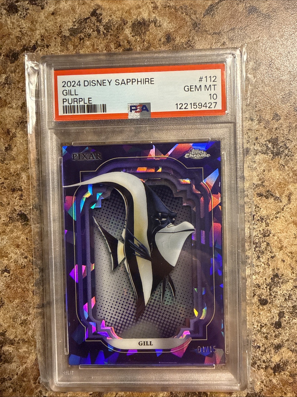 Gill 2024 Topps Chrome Sapphire Edition Disney #112 Purple /15 First On Print