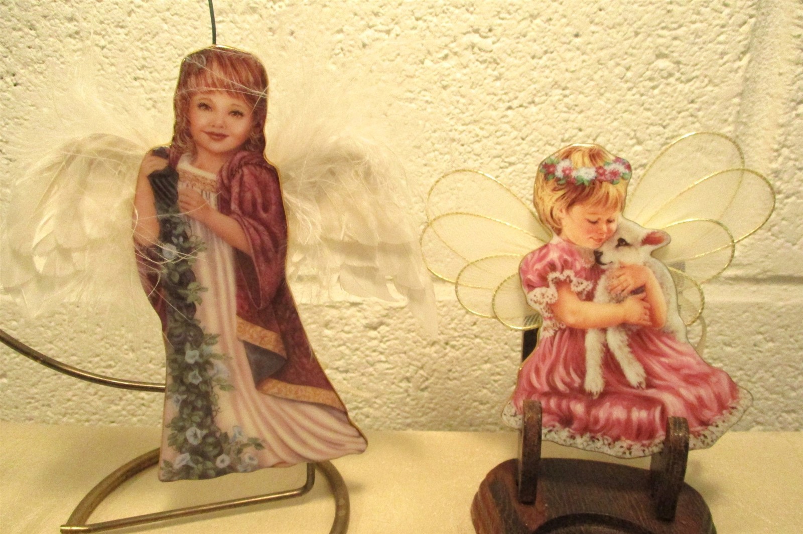 TWO BRADFORD EDITION PORCELAIN ANGEL ORNAMENTS GENTLE HUGS & PATIENCE/ NUMBERED TWO BRADFORD EDITION PORCELAIN ANGEL ORNAMENTS GENTLE HUGS & PATIENCE/ NUMBERED