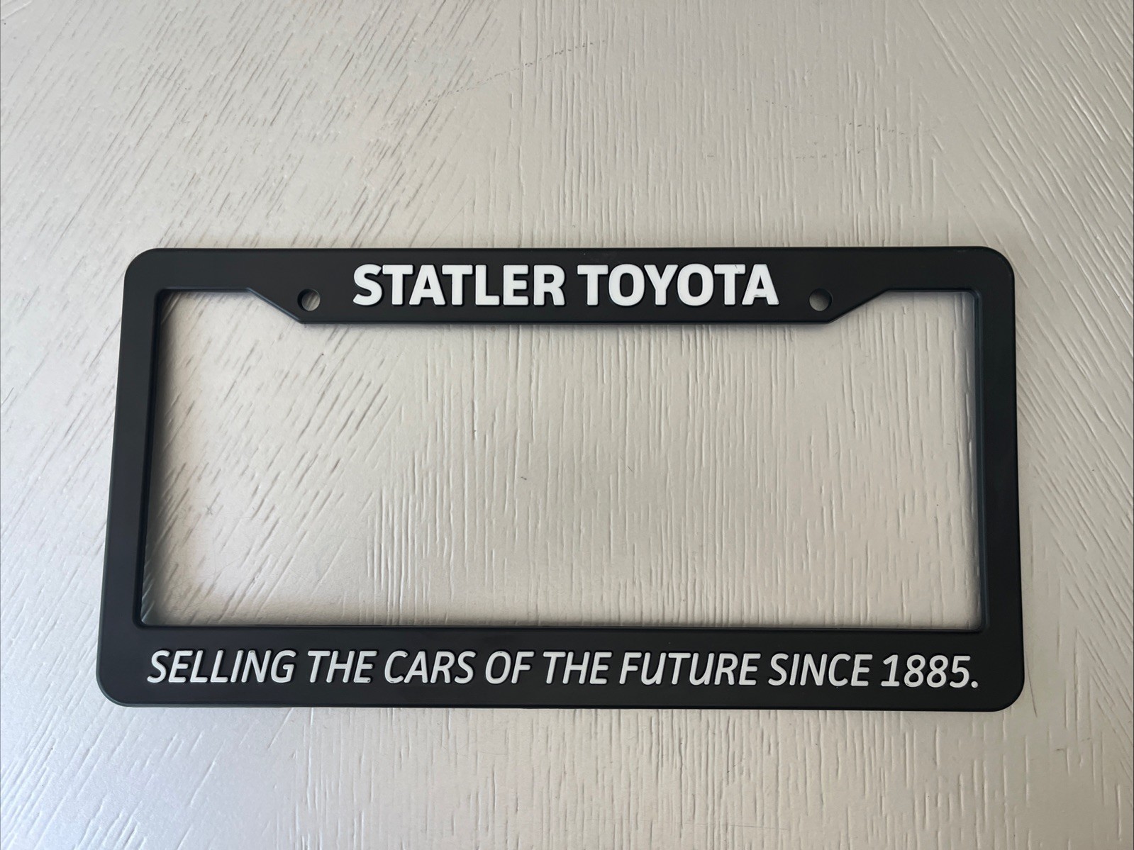 STATLER TOYOTA Limited Edition 2015 Back to the Future License Plate Frame BTTF STATLER TOYOTA Limited Edition 2015 Back to the Future License Plate Frame BTTF
