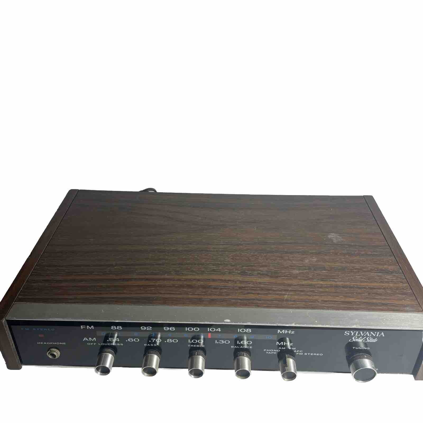 Sylvania Stereo Receiver BTS-500 Tuner Wood Amp W/ Phono VTG RARE *TESTED READ*
