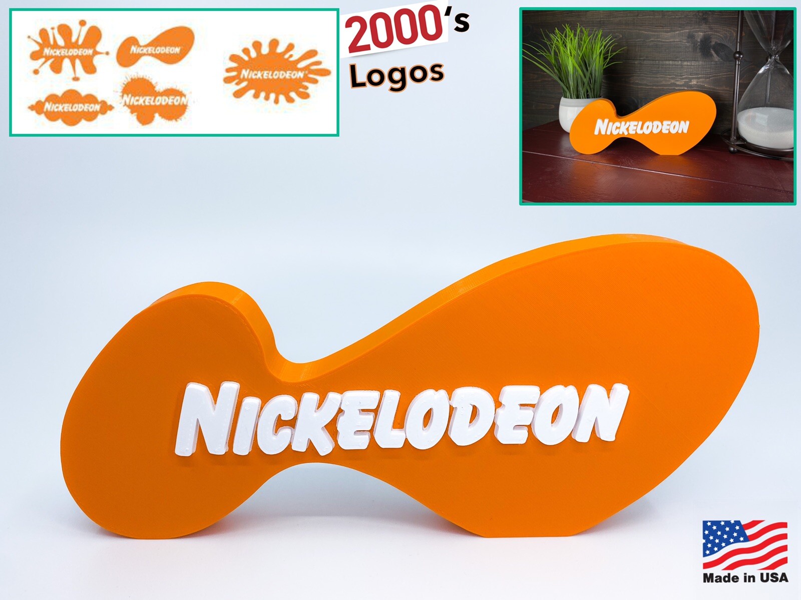 Nickelodeon Logo Sign Orange Retro 90s Cartoon Room Decor Nickelodeon Logo Sign Orange Retro 90s Cartoon Room Decor