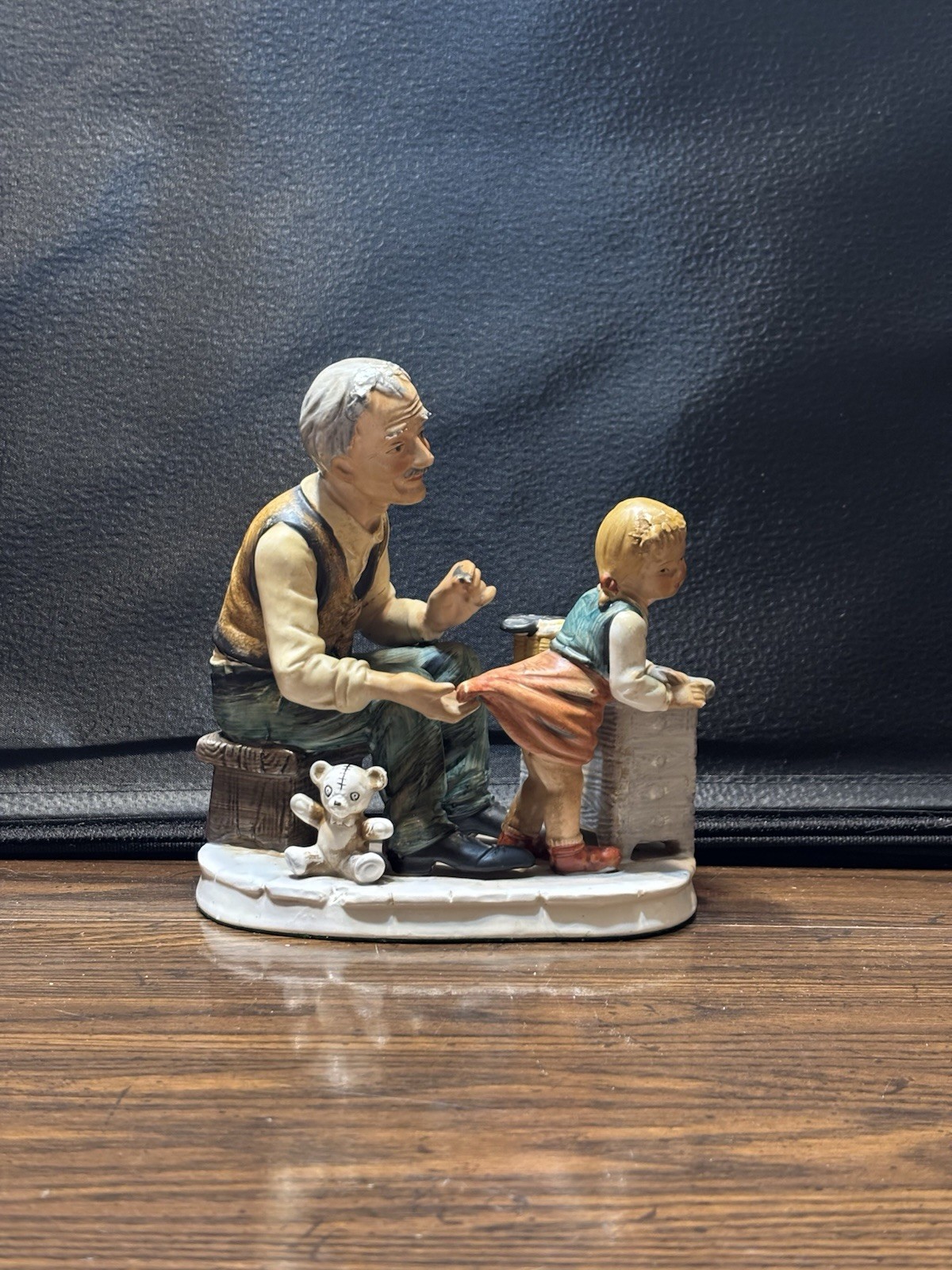 Vintage Japan Porcelain Figurine Tailor Sewing Child's Clothes Hand Painted