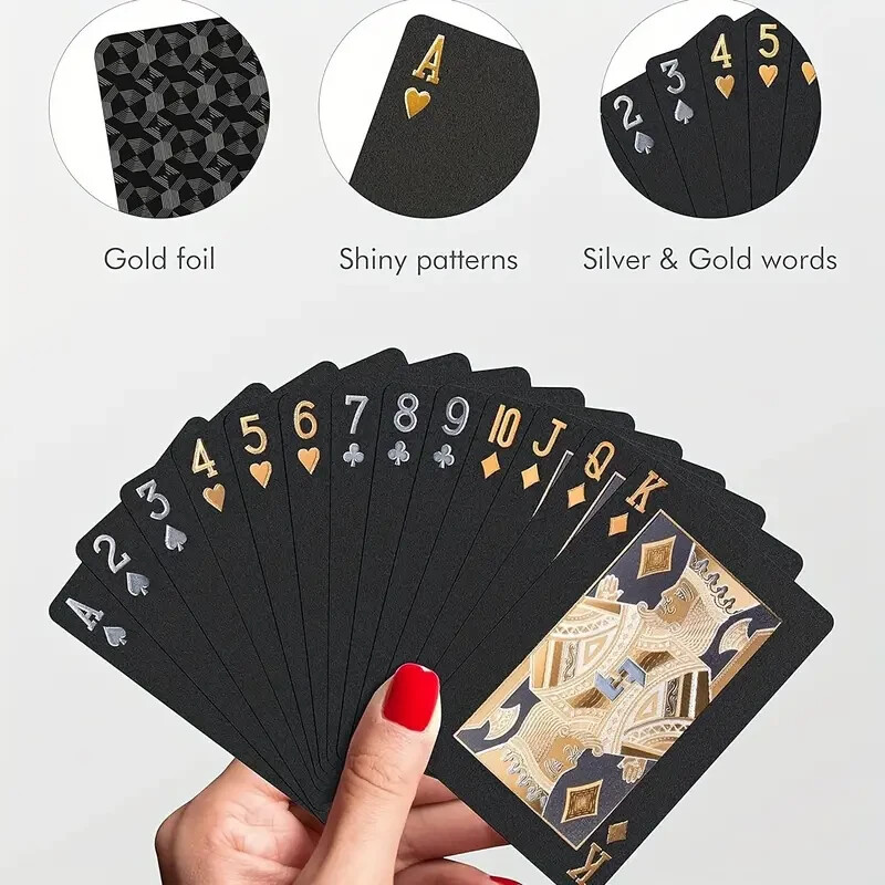 2 Decks Black Poker Playing Cards Plastic Waterproof DURABLE FLEXIBLE BUNDLE 2 Decks Black Poker Playing Cards Plastic Waterproof DURABLE FLEXIBLE BUNDLE