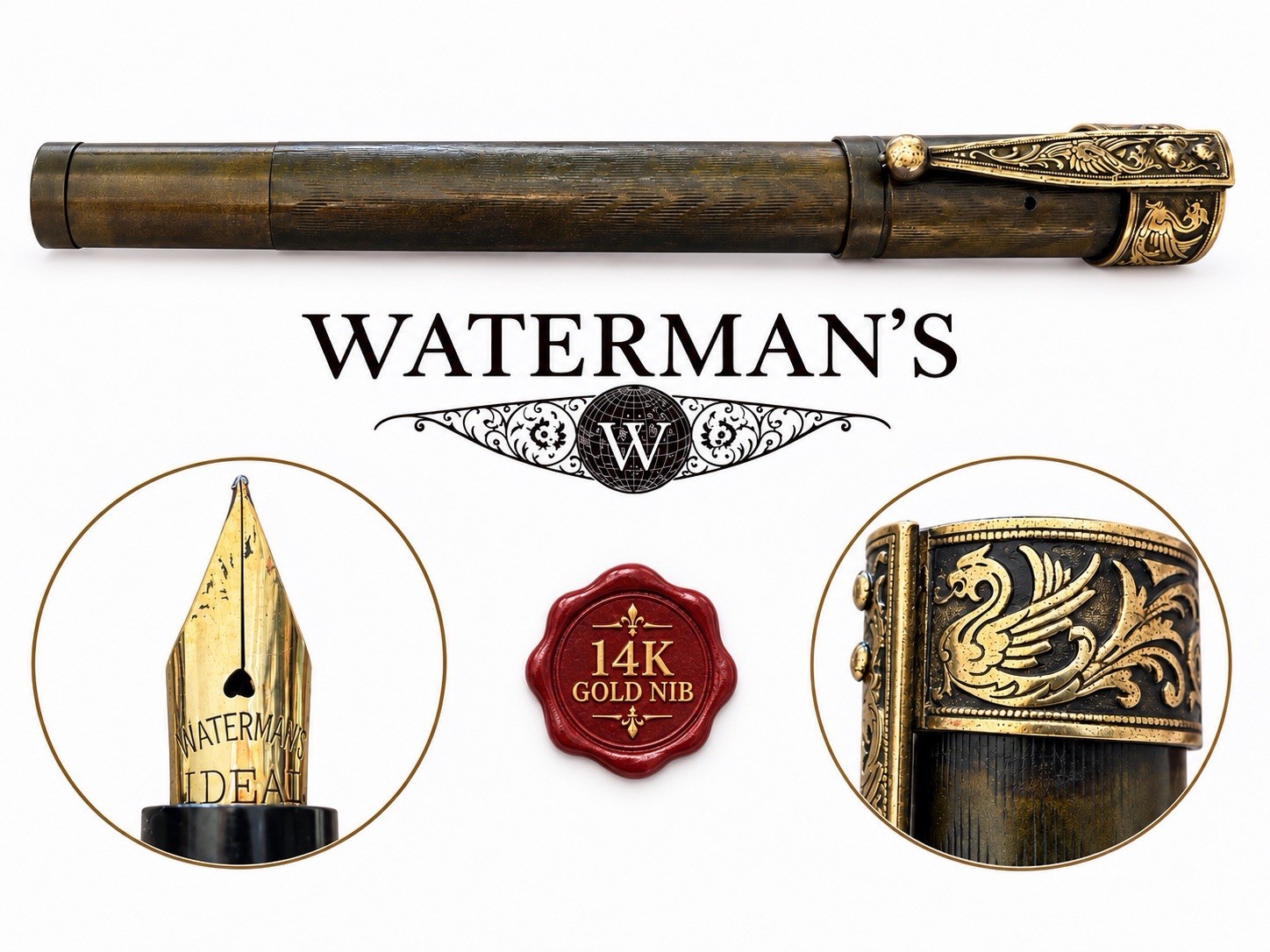 Waterman’s Vintage 1908 Retractable Ebonite Dragon Wing Fountain Pen Waterman’s Vintage 1908 Retractable Ebonite Dragon Wing Fountain Pen
