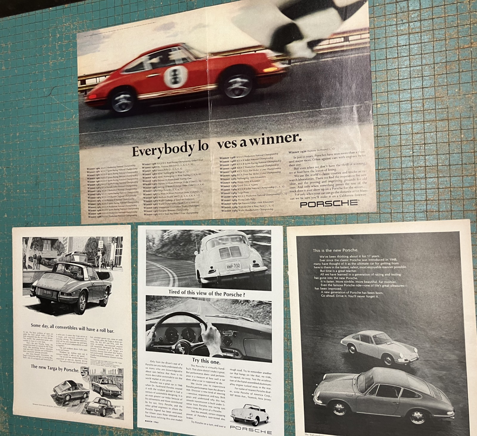 1966 Porsche 911 Targa Vintage Ad original lot of 4 1967 c 1966 Porsche 911 Targa Vintage Ad original lot of 4 1967 c