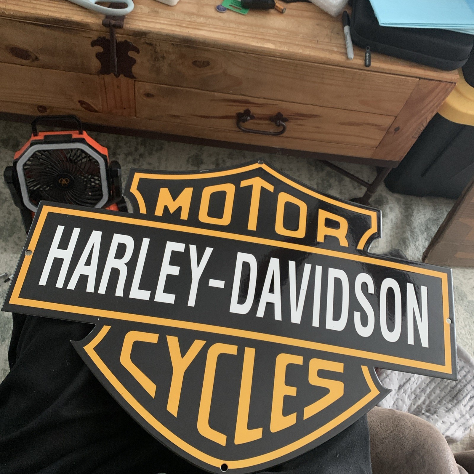 LARGE 19” + VINTAGE Harley Davidson Motorcycles Sign - Porcelain Gas Station LARGE 19” + VINTAGE Harley Davidson Motorcycles Sign - Porcelain Gas Station