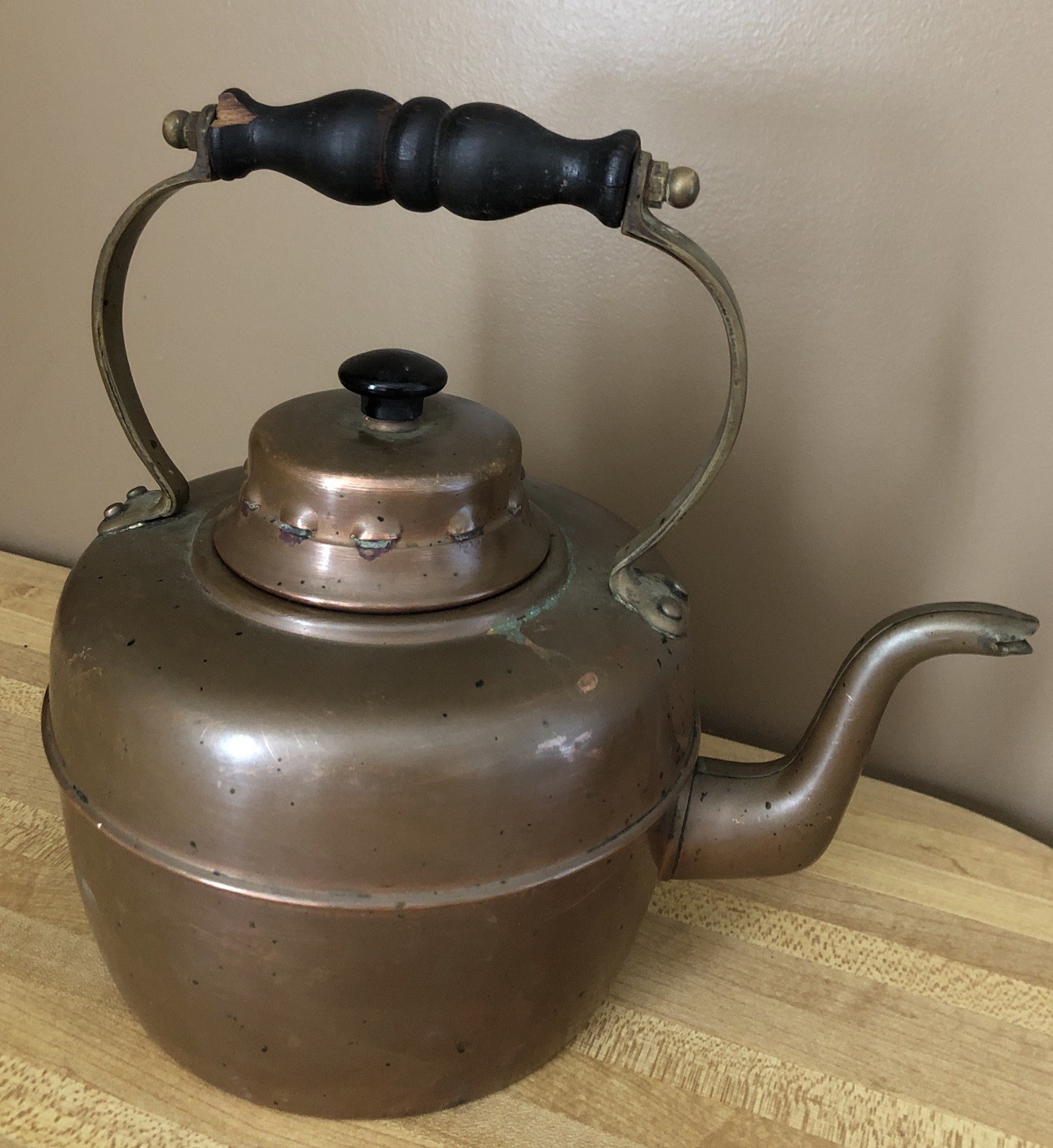 Antique Vintage Solid Copper Simplex Tea Kettle Pot w Rustic Patina - England Antique Vintage Solid Copper Simplex Tea Kettle Pot w Rustic Patina - England