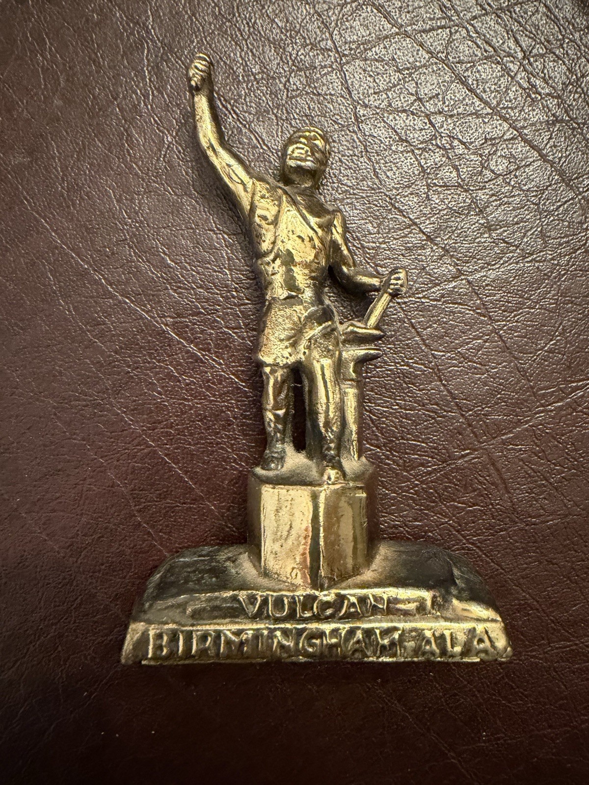 Vintage Vulcan Birmingham AL Cast Metal Statue Brass Finish Souvenir 4” Vintage Vulcan Birmingham AL Cast Metal Statue Brass Finish Souvenir 4”