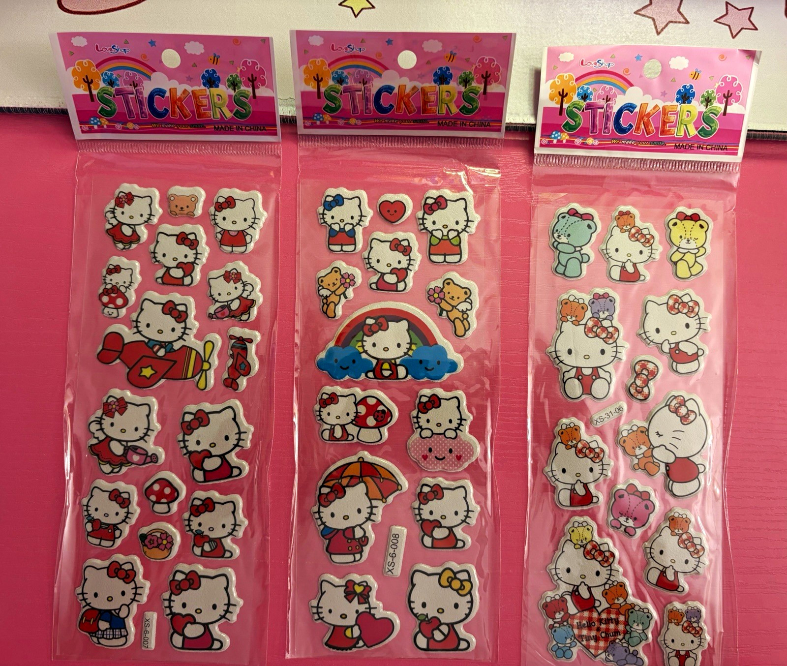 3Set Hello Kitty puffy Stickers,set3 3Set Hello Kitty puffy Stickers,set3