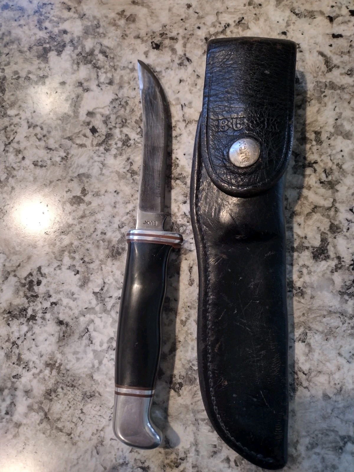 Vintage Buck 118 Fixed Blade Knife One Liner Tang Stamp (1961-1967) w/ Sheath