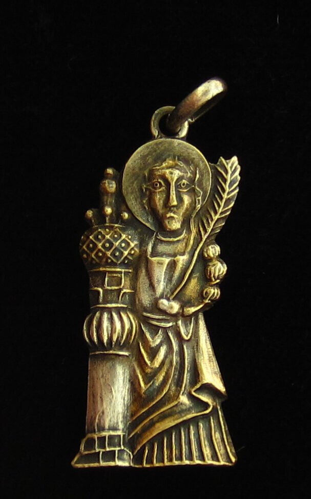 Vintage Saint Barbara Medal Religious Holy Catholic