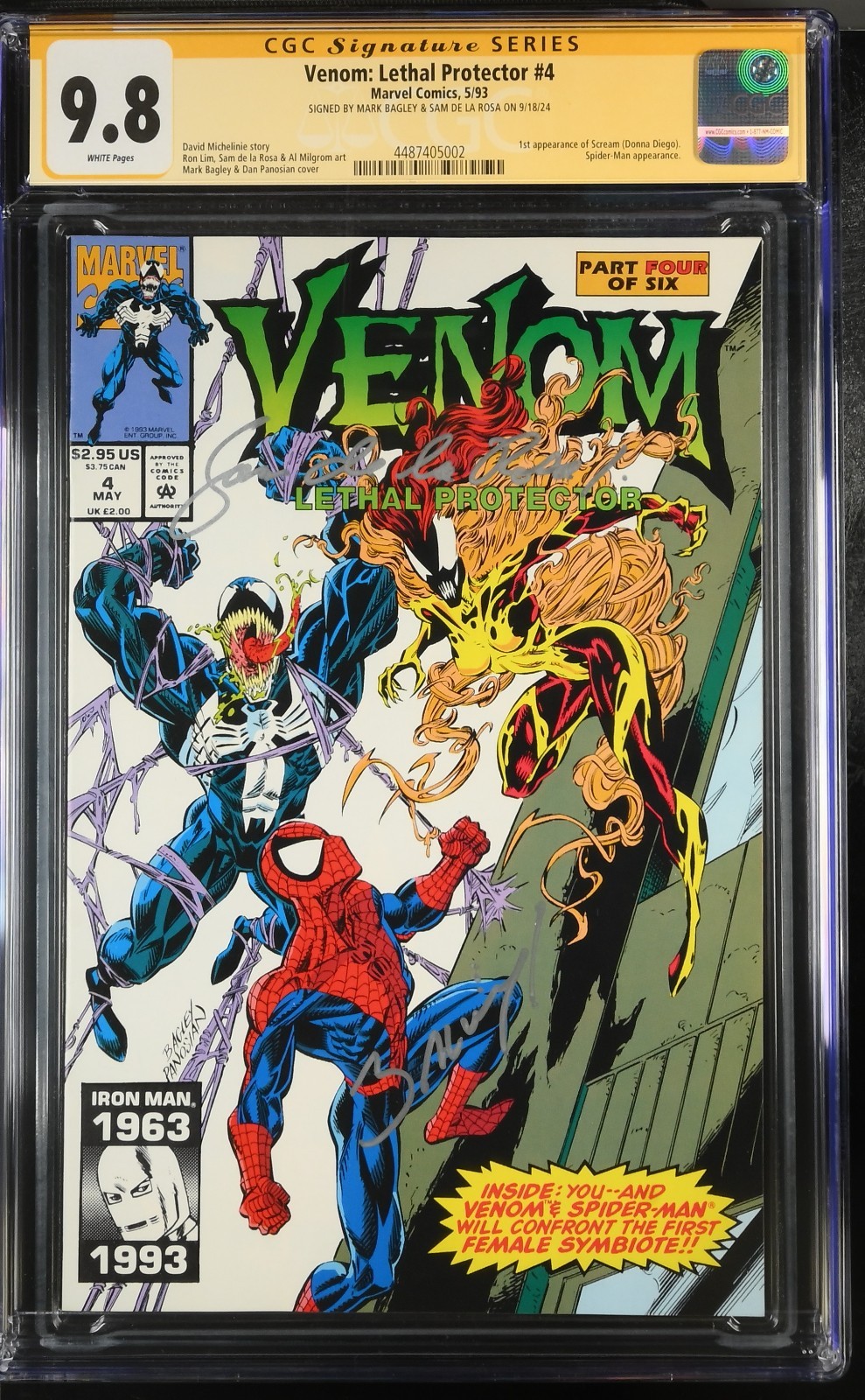 CGC 9.8 SIGNATURE SERIIES VENOM: LETHAL PROTECTOR #4 MARK BAGLEY SAM DE LA ROSA CGC 9.8 SIGNATURE SERIIES VENOM: LETHAL PROTECTOR #4 MARK BAGLEY SAM DE LA ROSA