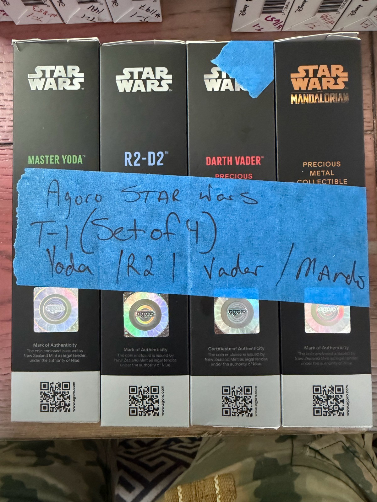 Agoro Star Wars 5g Silver Foil T-1 Set of 4 Yoda R2-D2 Vader Mandalorian Agoro Star Wars 5g Silver Foil T-1 Set of 4 Yoda R2-D2 Vader Mandalorian