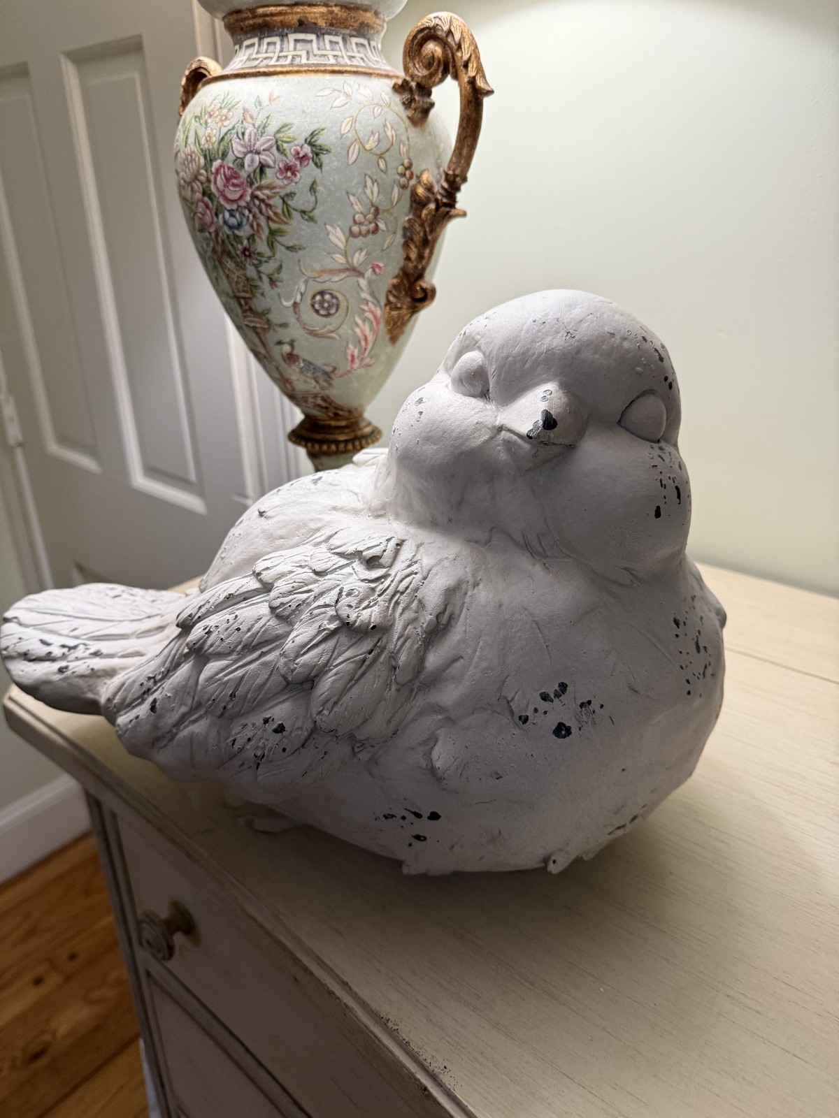 Big Bird Sculpture 16 Long x 12 High x 8 Wide White Wash Finish Big Bird Sculpture 16 Long x 12 High x 8 Wide White Wash Finish