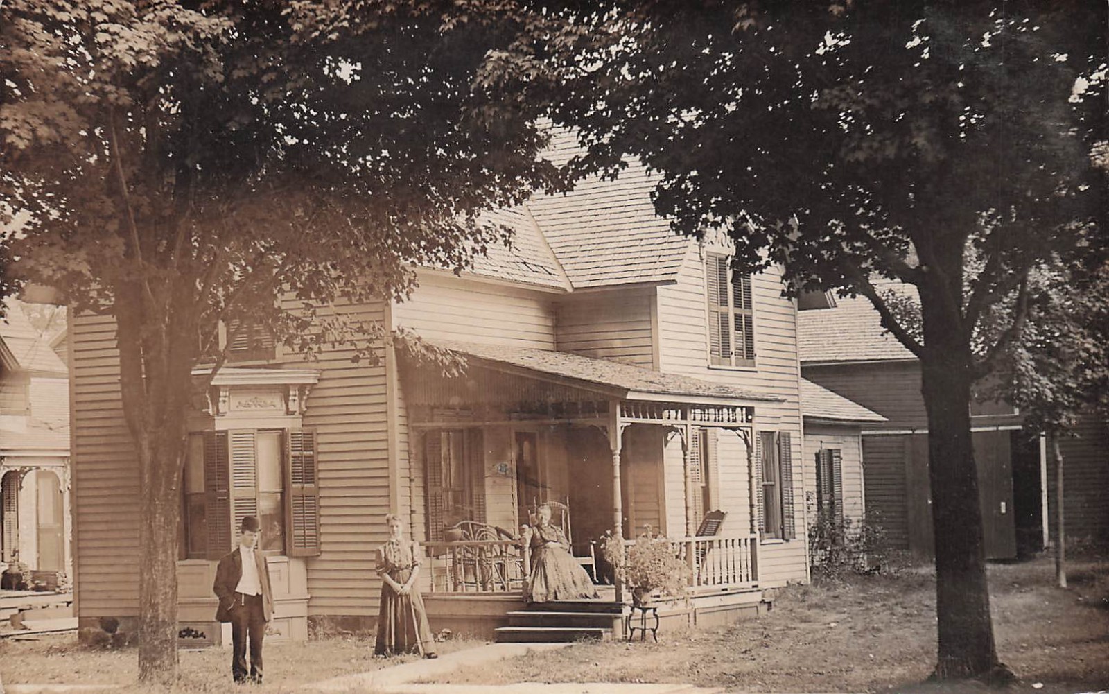 RPPC Union City MI Michigan WL Brown Photo Early 1900s Architecture Postcard I34