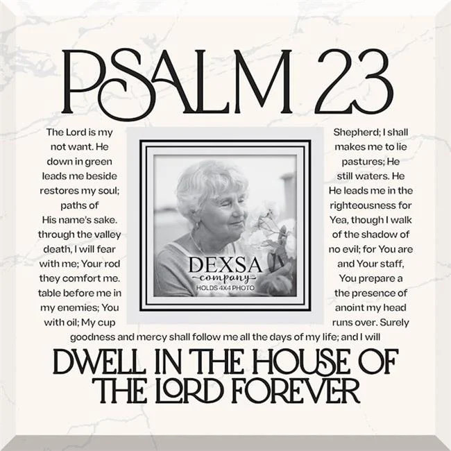 Dexsa 47037X Glass Photo Frame - Psalm 23 - 12x10" - Holds 4x6" Photo