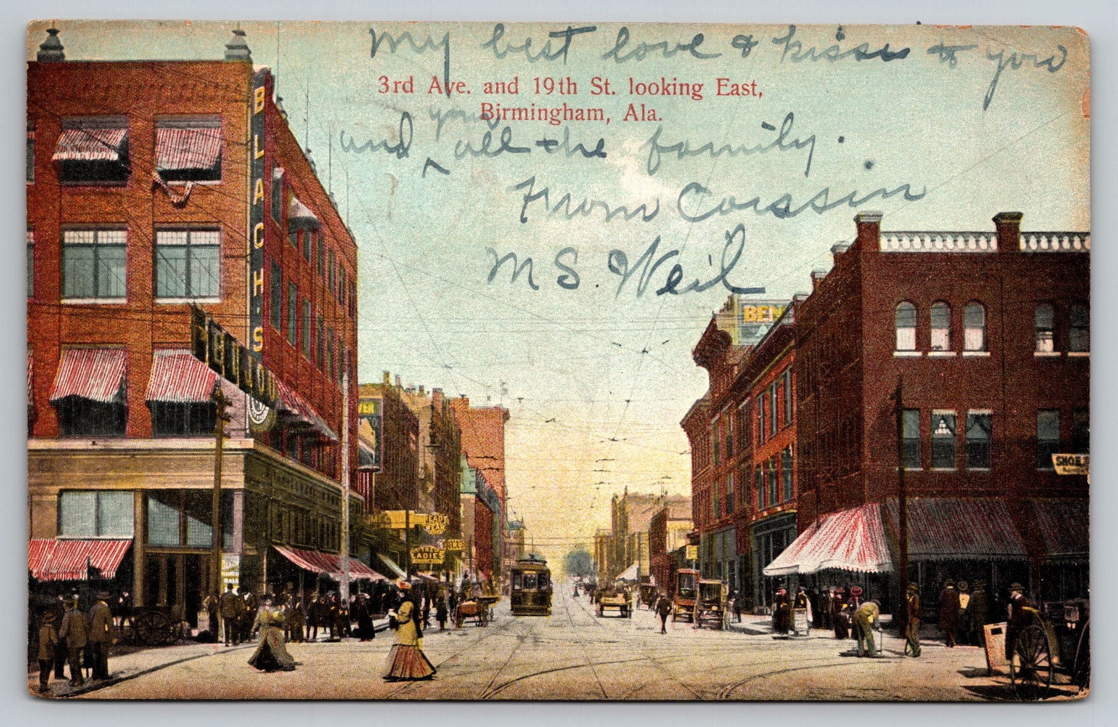 Birmingham Alabama Downtown Street View AL c1908 Postcard Birmingham Alabama Downtown Street View AL c1908 Postcard