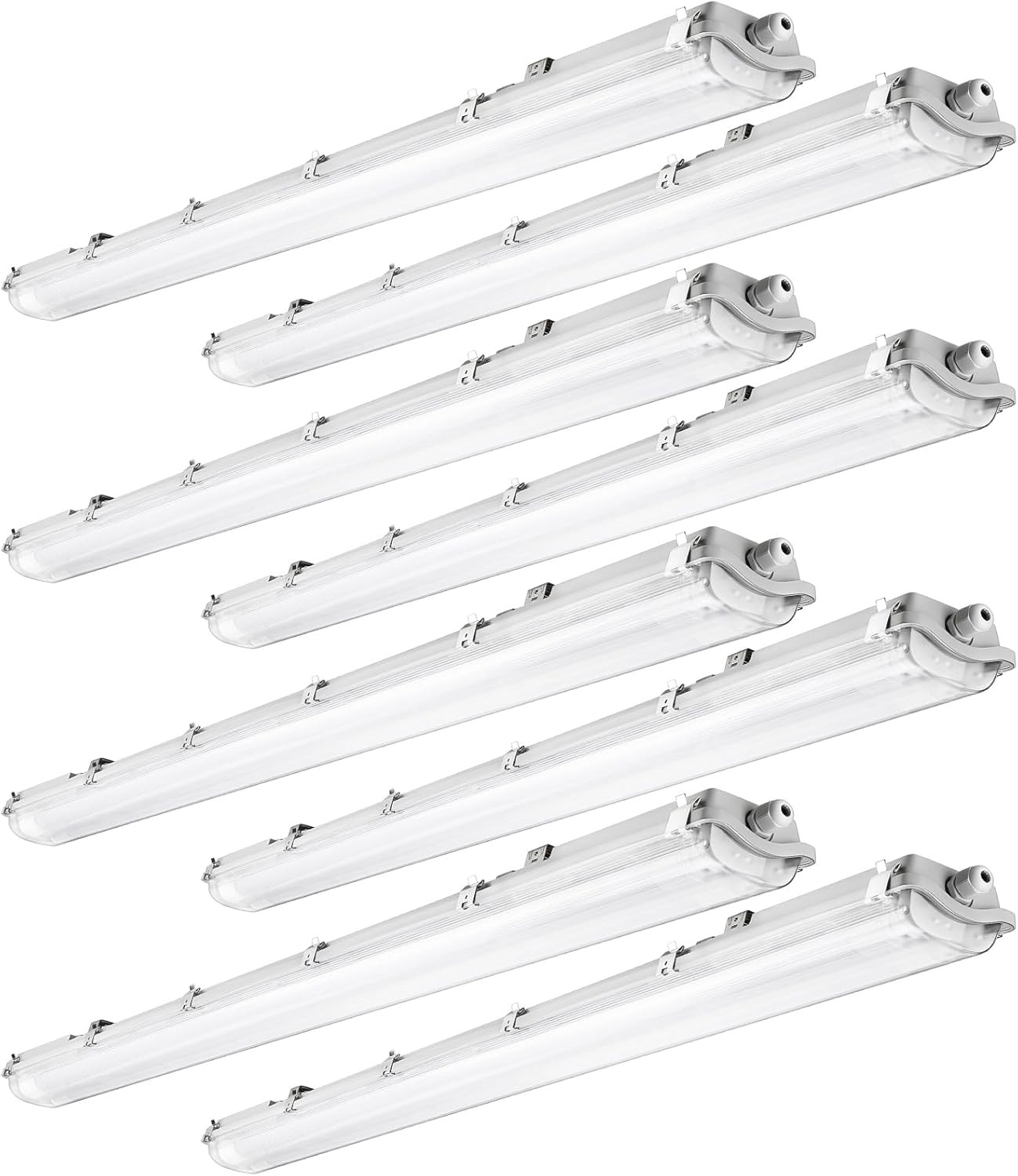 4Ft LED Vapor Tight Light Fixtures, 48W, 4200LM, 6500K Bright White, Clear Cover 4Ft LED Vapor Tight Light Fixtures, 48W, 4200LM, 6500K Bright White, Clear Cover