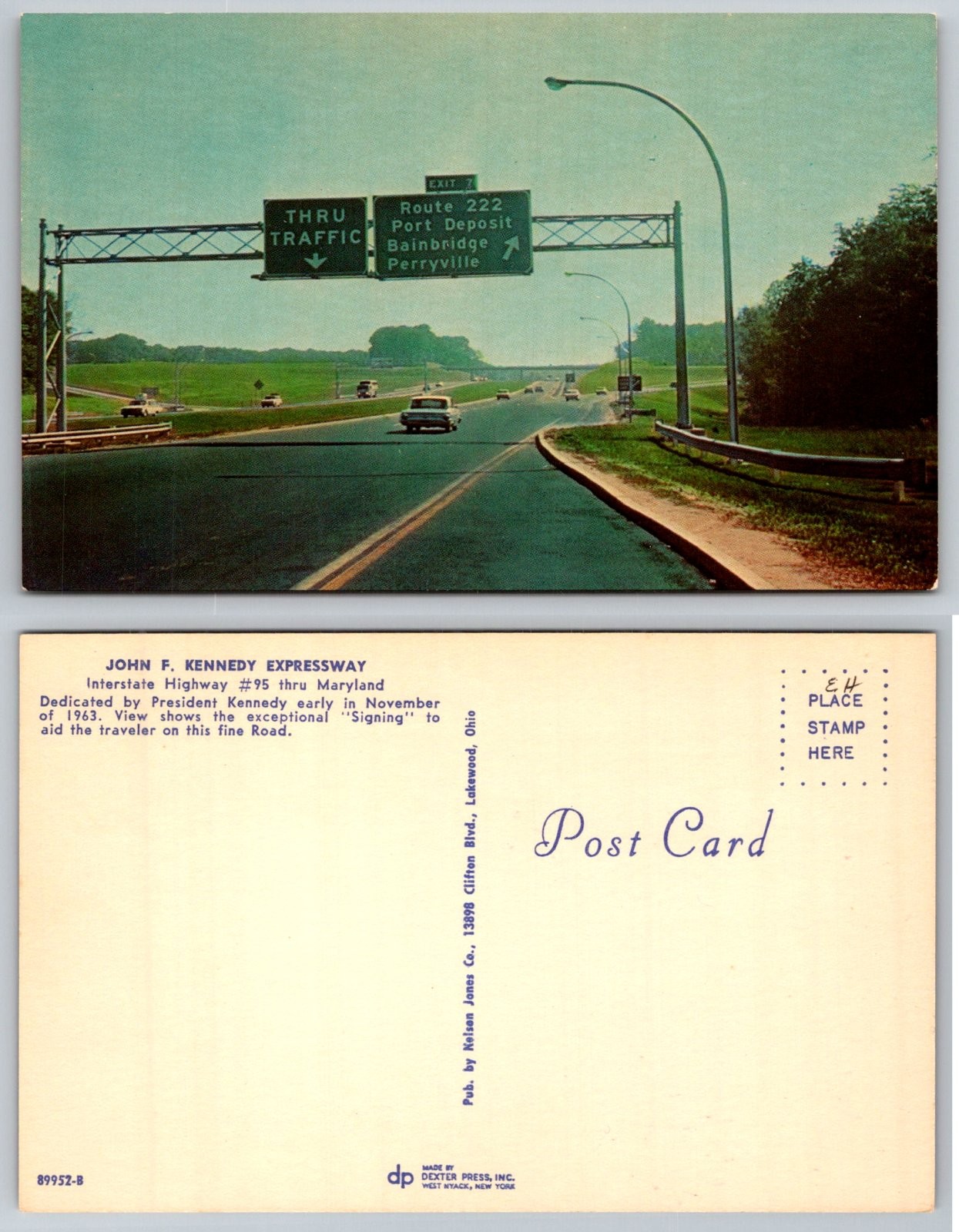 John F Kennedy Expressway Interstate 95 Maryland Port Deposit Postcard John F Kennedy Expressway Interstate 95 Maryland Port Deposit Postcard