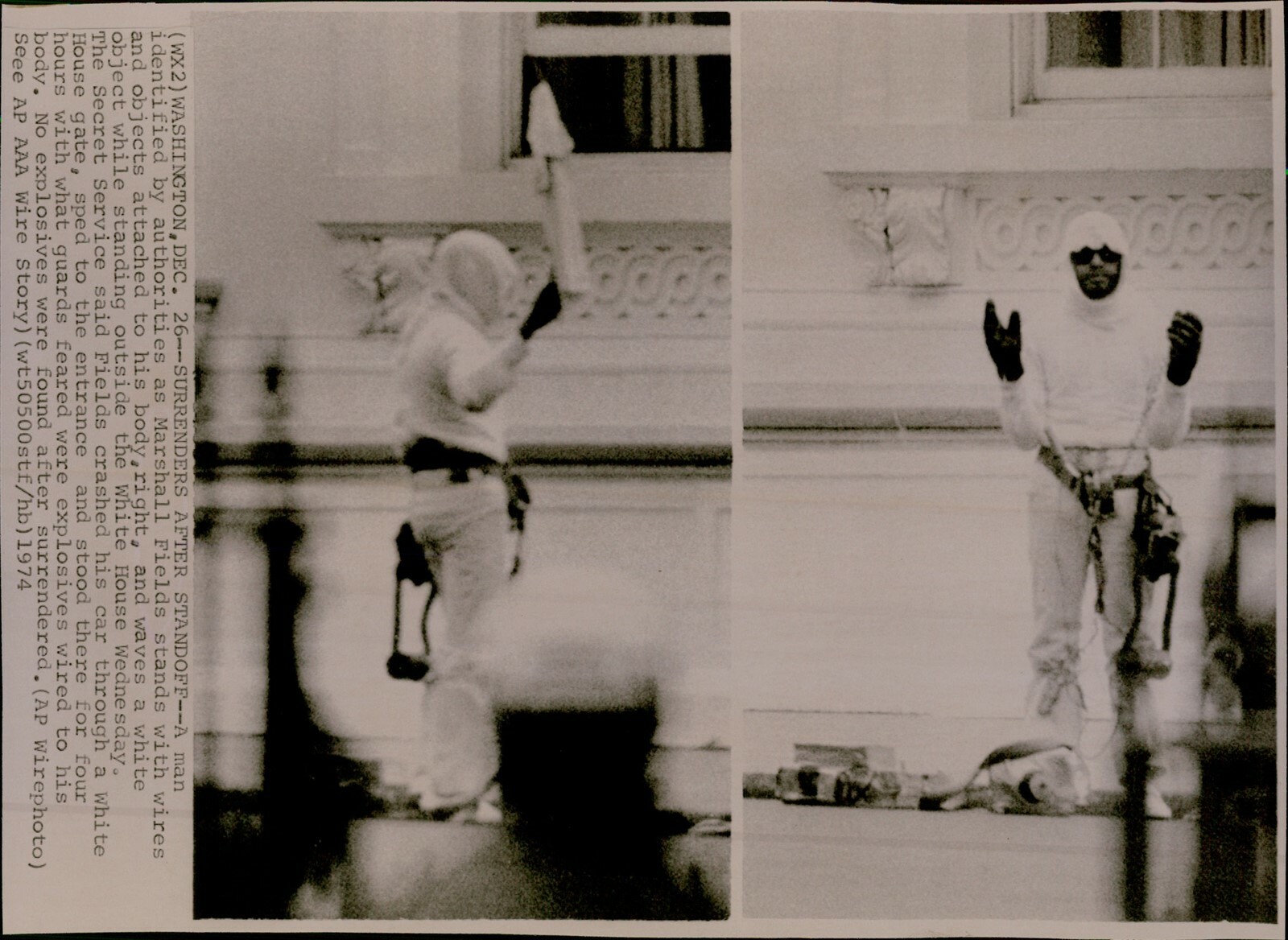 LG788 1974 Wire Photo MAN SURRENDERS AFTER STANDOFF Washington DC Terrorist LG788 1974 Wire Photo MAN SURRENDERS AFTER STANDOFF Washington DC Terrorist