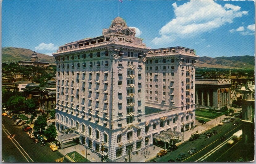 c1950s SALT LAKE CITY, Utah Postcard HOTEL UTAH Bird's-Eye Street View / Unused c1950s SALT LAKE CITY, Utah Postcard HOTEL UTAH Bird's-Eye Street View / Unused