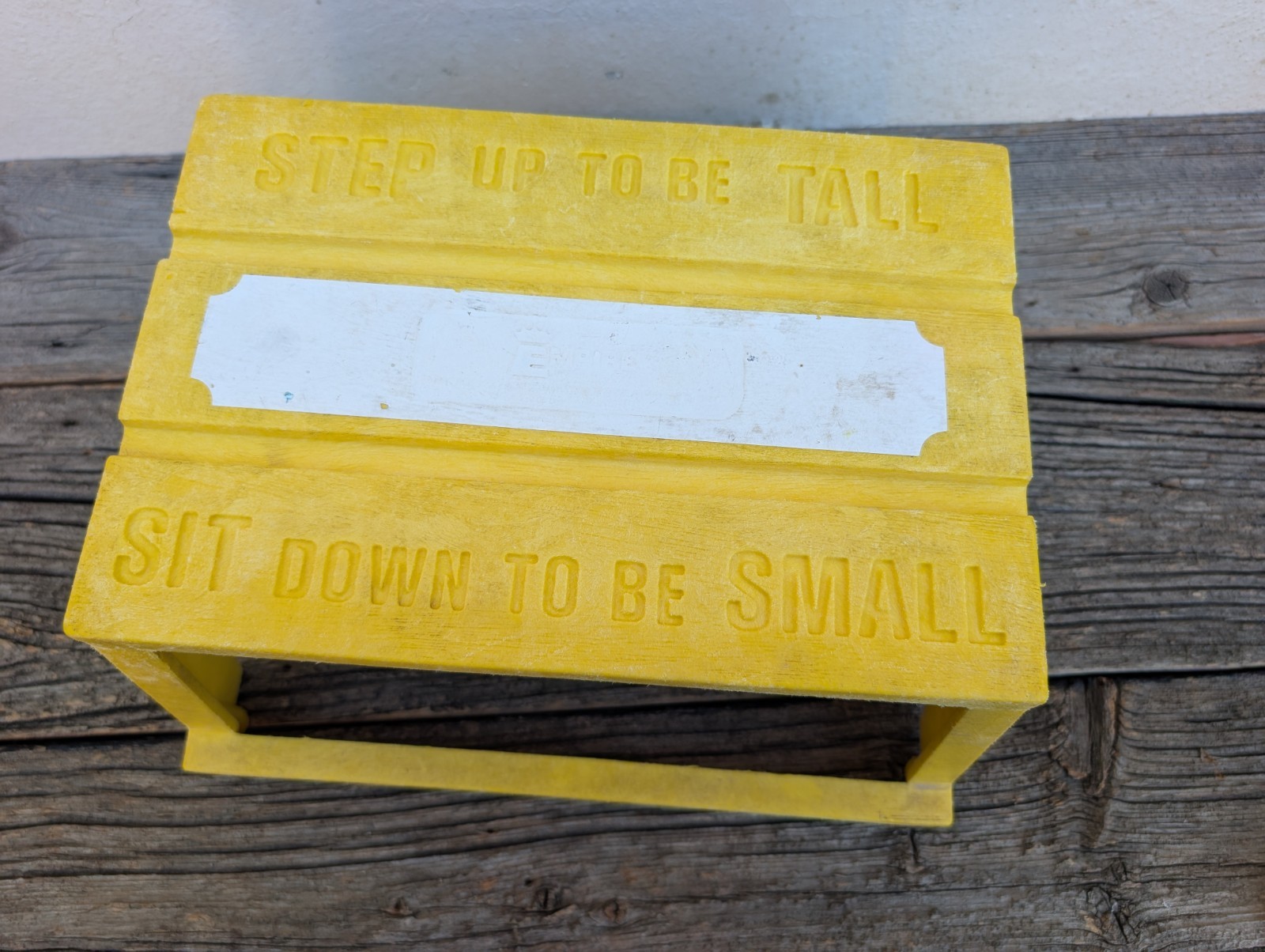 Vintage 1970s Empire Toys Yellow Step Stool Step Up To Be Tall Sit Down Be Small