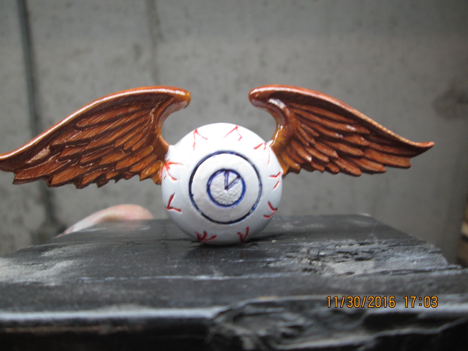 vintage von dutch flying eyeball hand painted ratrod car hood ornament vintage von dutch flying eyeball hand painted ratrod car hood ornament