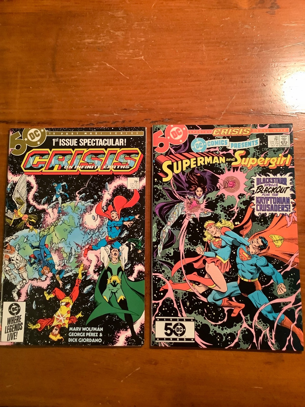 Crisis on Infinite Earths #1 & DC Comics Presents #86 Lot DC Crossover Key VF/NM
