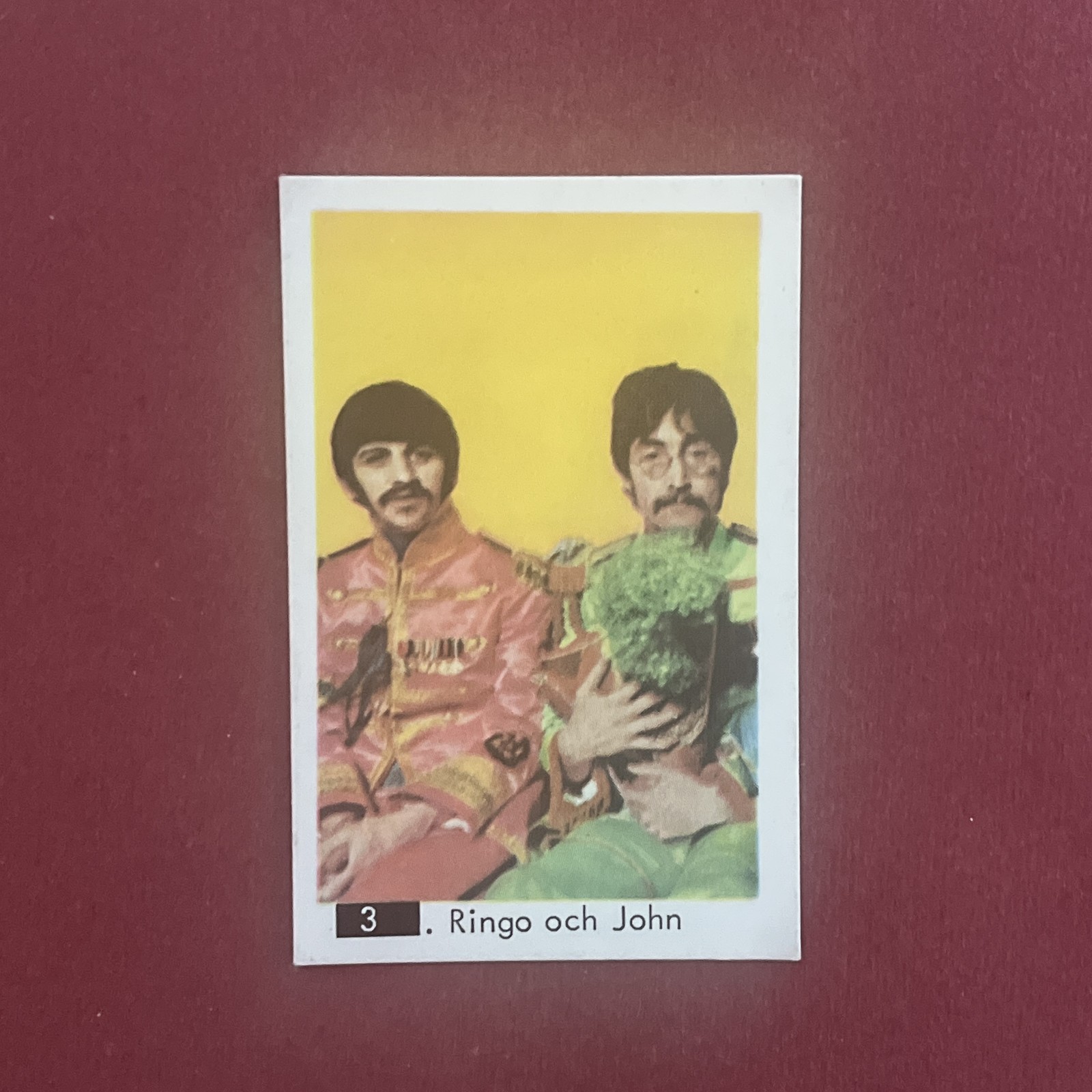 Ringo Starr, John Lennon 1968 Dutch Gum Number in Black Box Set #3 Trading Card