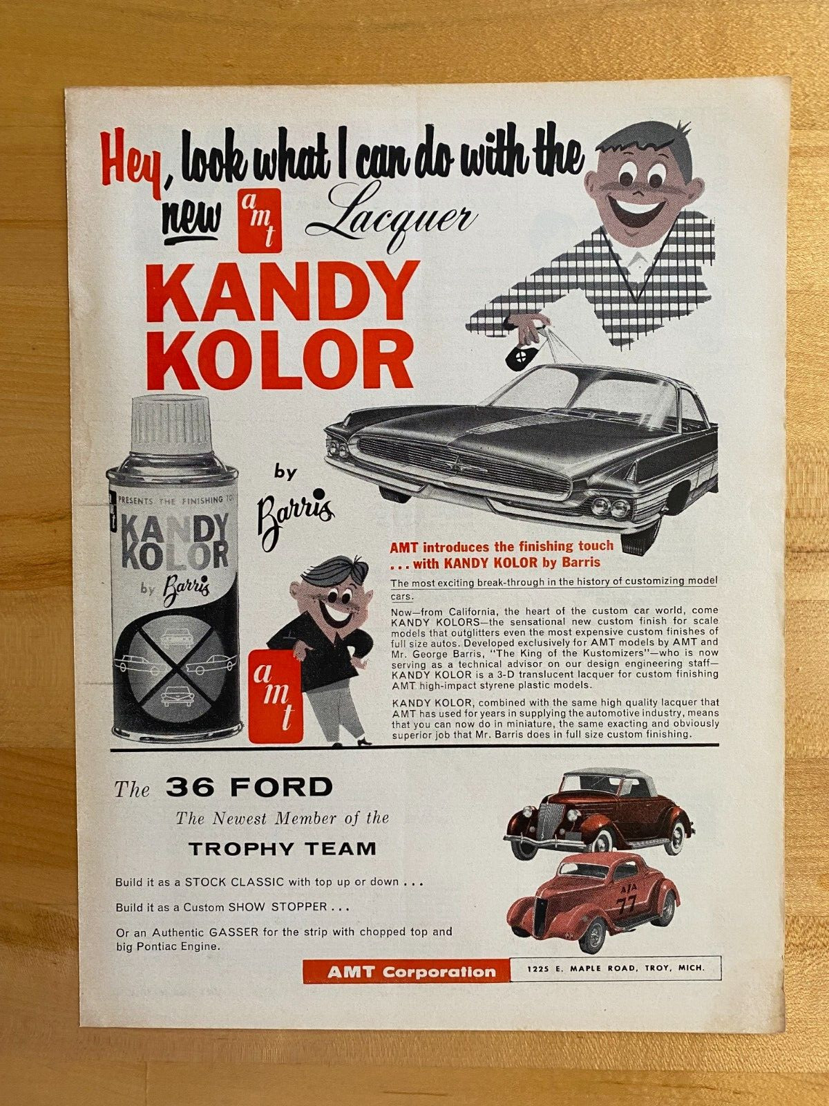 1961 Print Ad AMT Models Kandy Kolor By Barris 1936 Ford 1961 Print Ad AMT Models Kandy Kolor By Barris 1936 Ford
