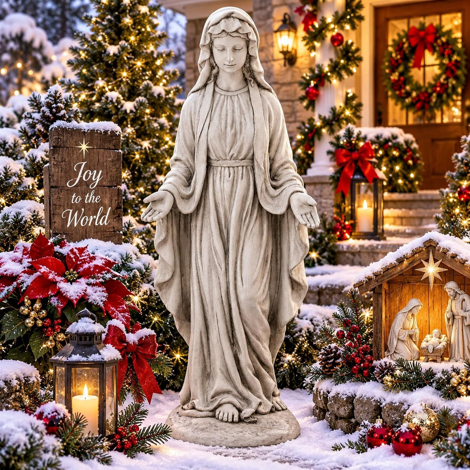 Virgin Mary Statue Outdoor Large, 30 in Religious Garden Statue Virgin Mary Statue Outdoor Large, 30 in Religious Garden Statue