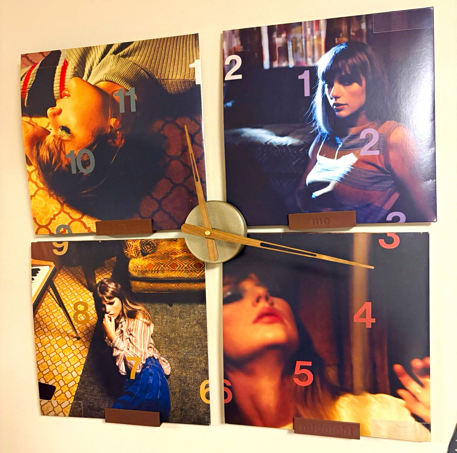 Taylor Swift Midnights Vinyl Clock featuring all four albums, Etsy clock kit Taylor Swift Midnights Vinyl Clock featuring all four albums, Etsy clock kit
