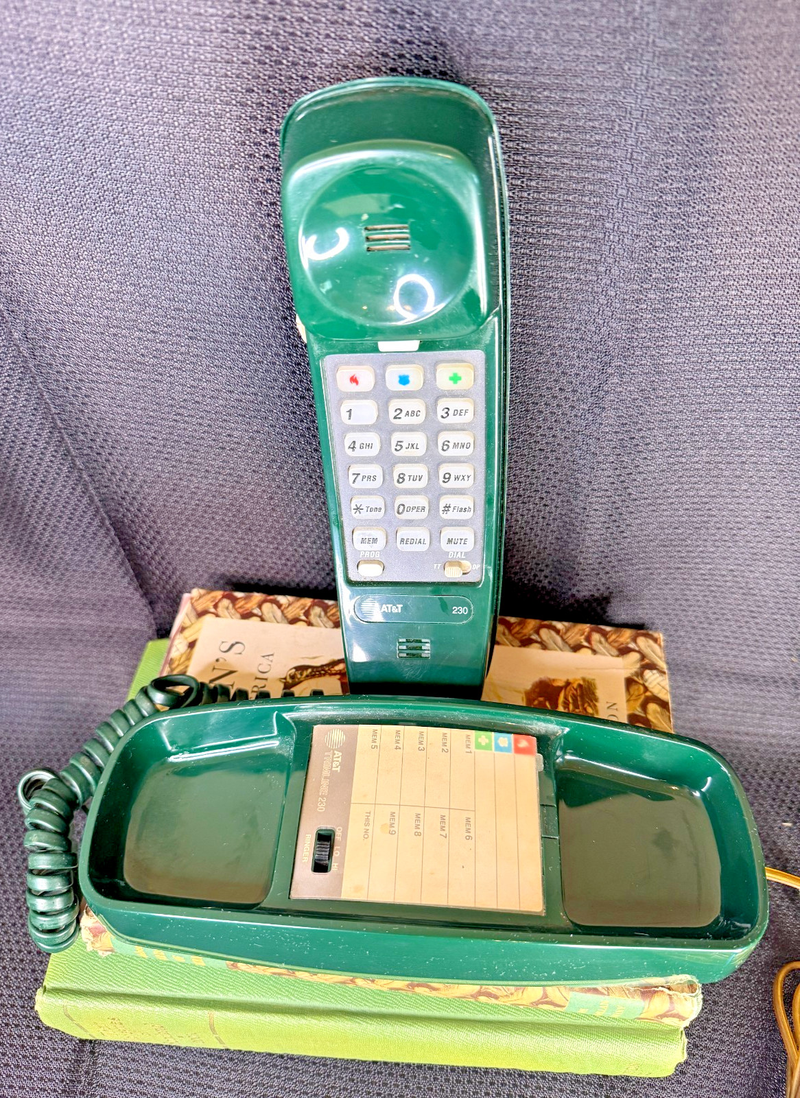 📞Vtg 80s AT&T Trimline 210 Telephone Phone Hunter Green Push Button Corded📞 📞Vtg 80s AT&T Trimline 210 Telephone Phone Hunter Green Push Button Corded📞