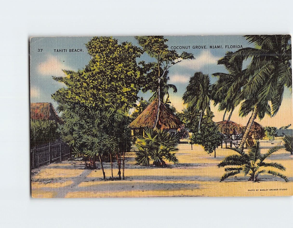 Postcard Tahiti Beach Coconut Grove Miami Florida Postcard Tahiti Beach Coconut Grove Miami Florida