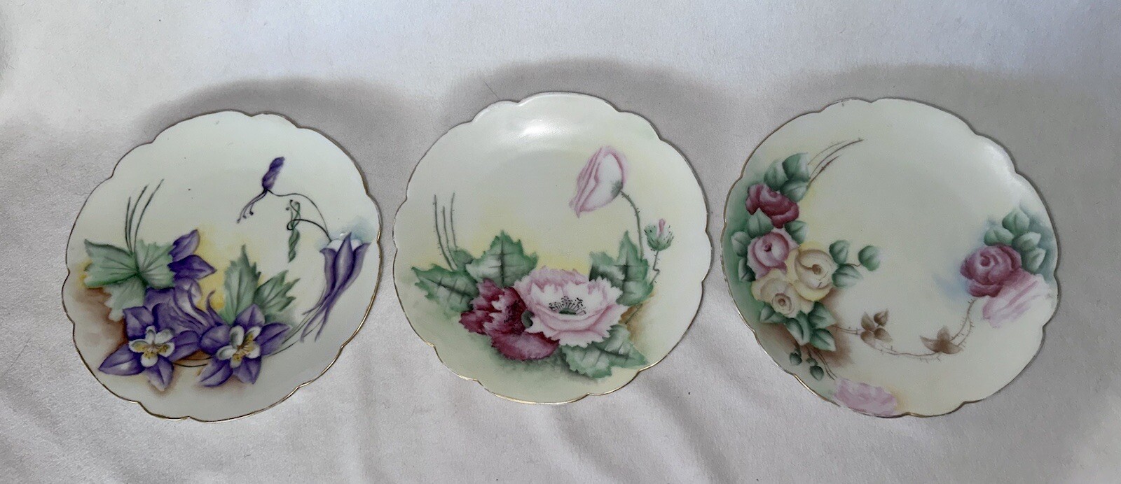 VTG P.T. Tirschenreuth Floral Plate Dish Scalloped Gold Rim BAVARIA Lot 3