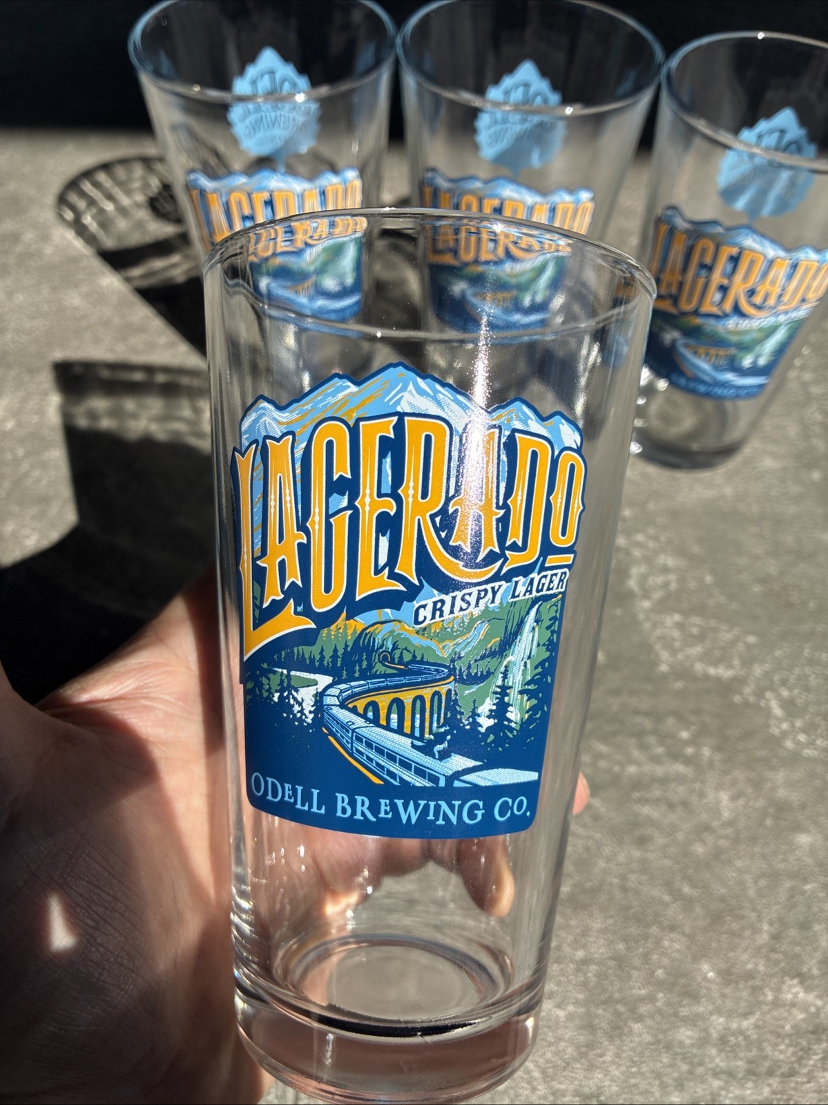 Odell Brewery Lagerado Pint Glasses  Set Of 4 Brand New Glasses