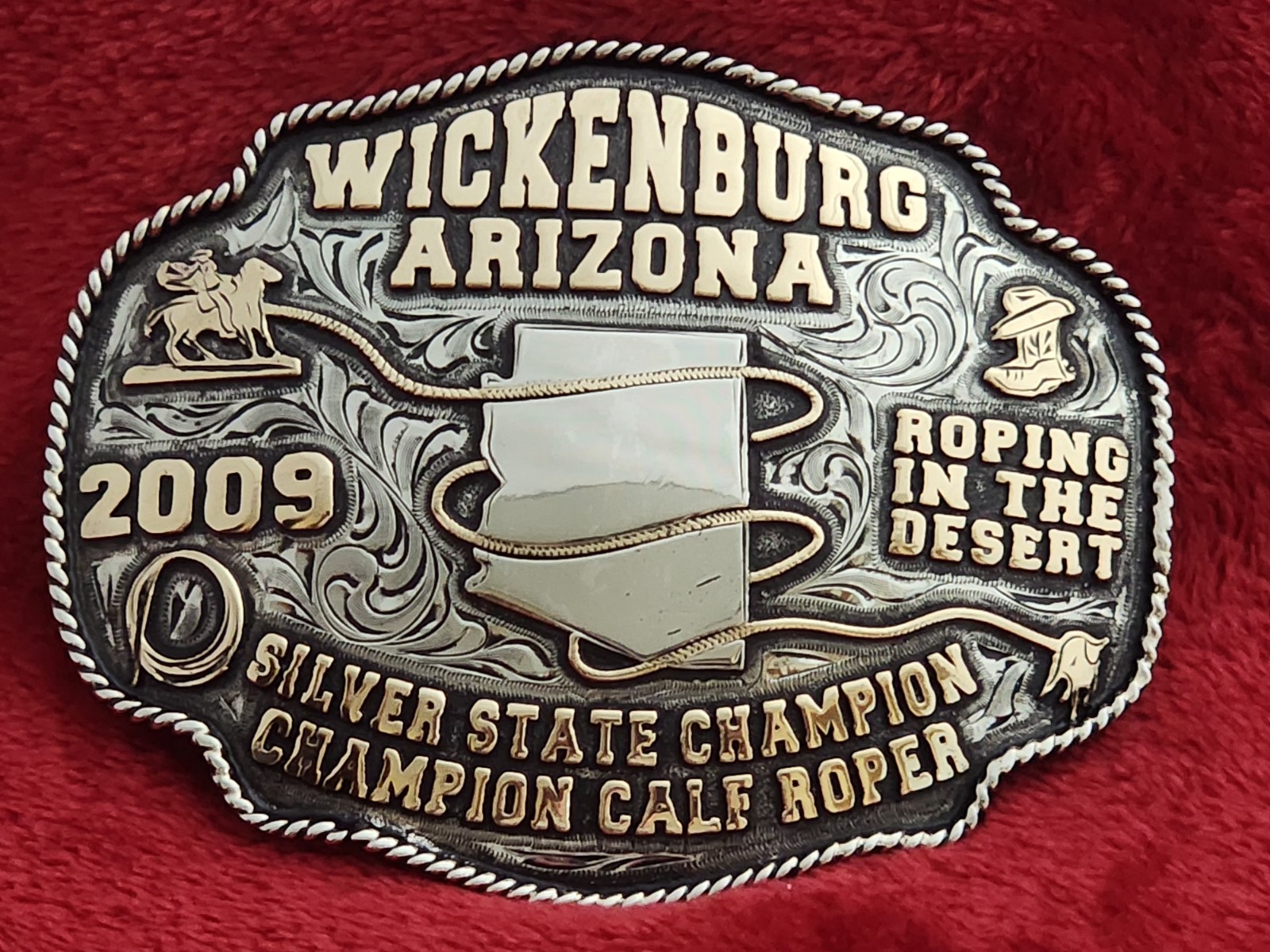 X~Treme Calf Roping Champion Trophy Belt Buckle☆WICKENBURG ARIZONA☆2009☆Rare☆205 X~Treme Calf Roping Champion Trophy Belt Buckle☆WICKENBURG ARIZONA☆2009☆Rare☆205