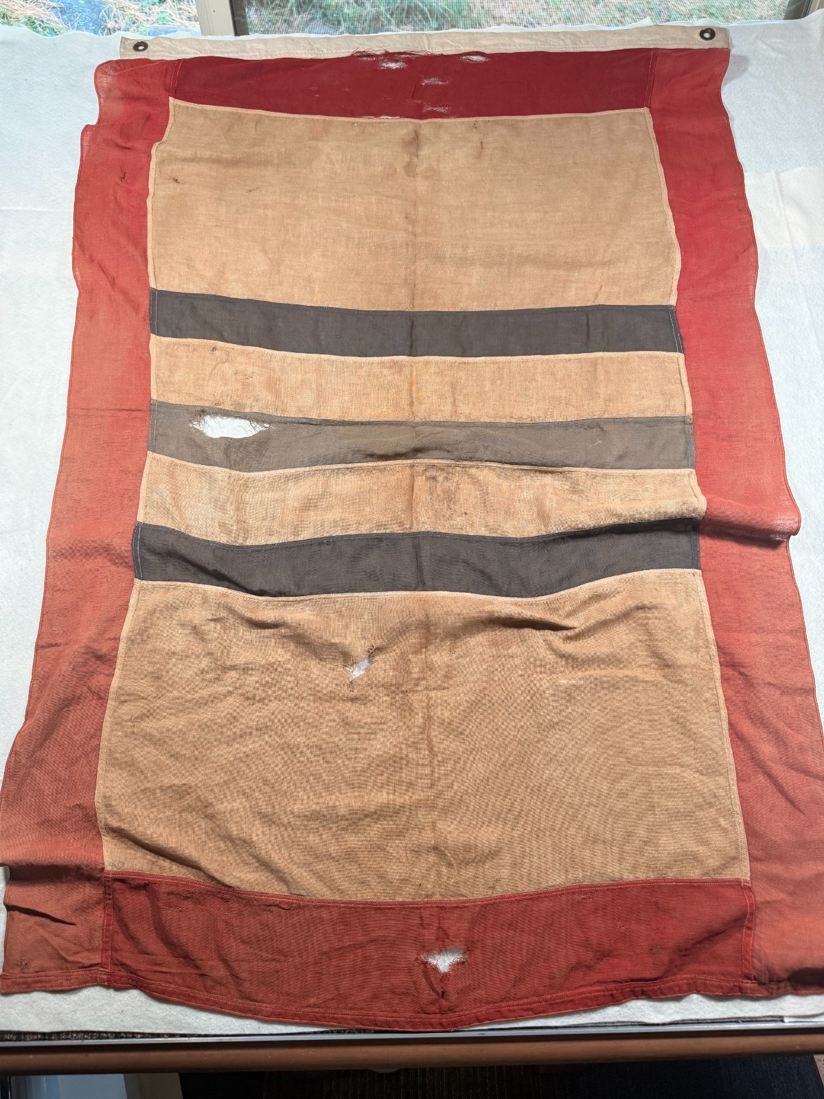 Antique Rare WWI 1918 Third Liberty Loan Honor Flag 3 Stripe Original Linen