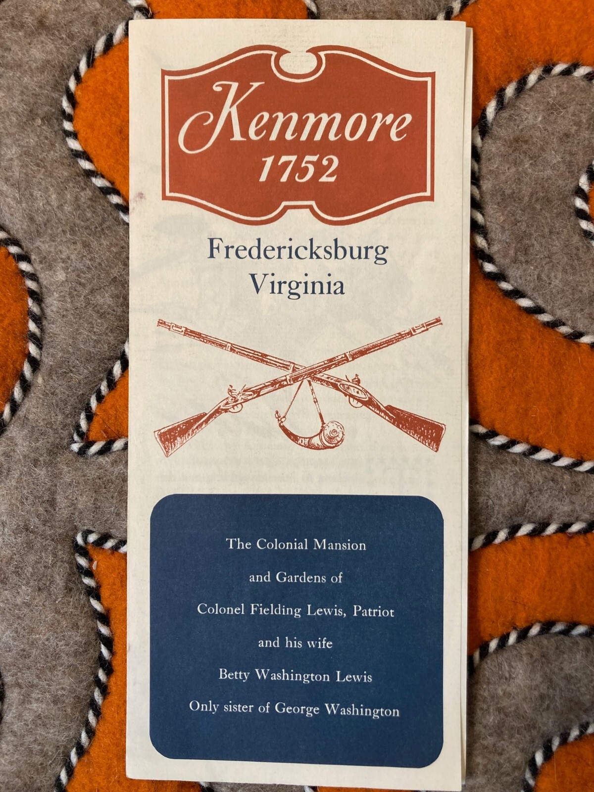 Kenmore 1752 Fredericksburg Virginia Vintage Travel Brochure