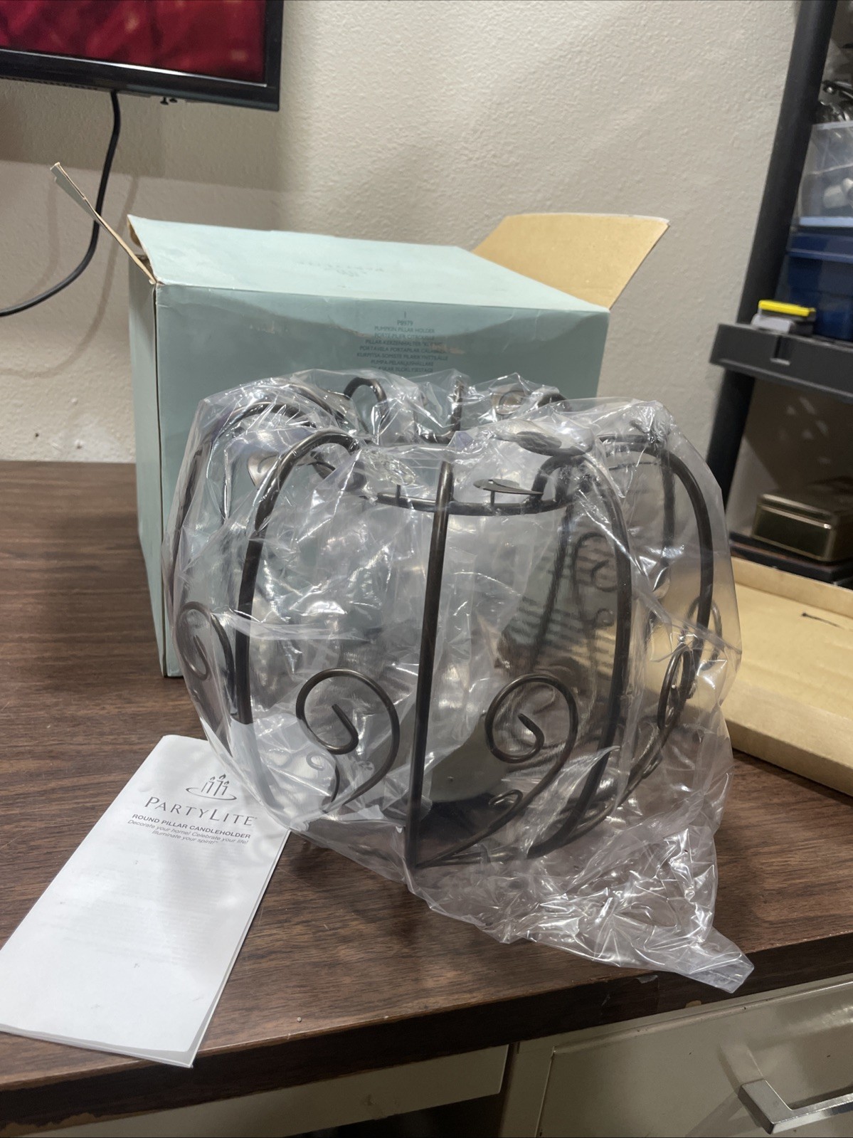 Beautiful PartyLite Pumpkin Pillar Candle Holder Retired P8979 In Box