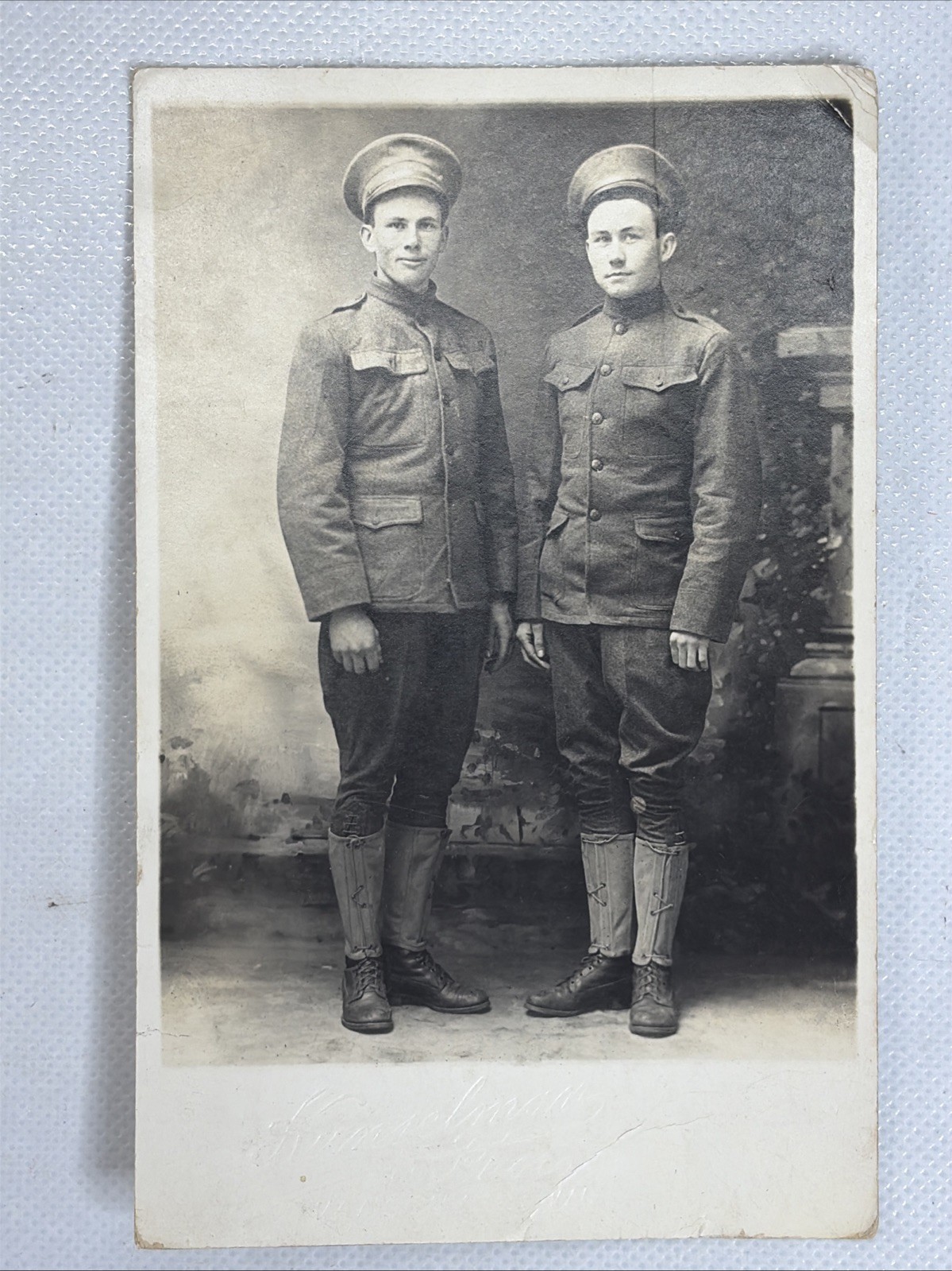 WWI US Soldiers Doughboy Studio Portrait Antique Real Photo Postcard RPPC WWI US Soldiers Doughboy Studio Portrait Antique Real Photo Postcard RPPC