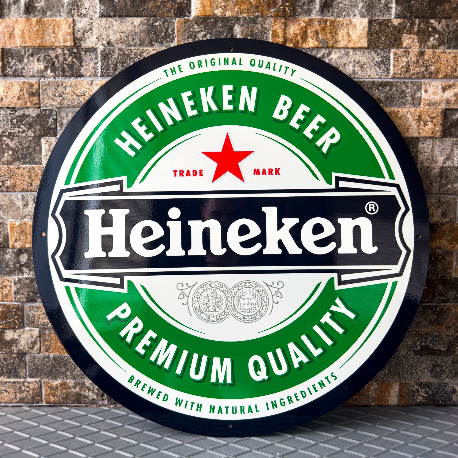 Vintage Heineken Beer Premium Quality Heavy Metal Sign - "19.7" (50cm) Vintage Heineken Beer Premium Quality Heavy Metal Sign - "19.7" (50cm)