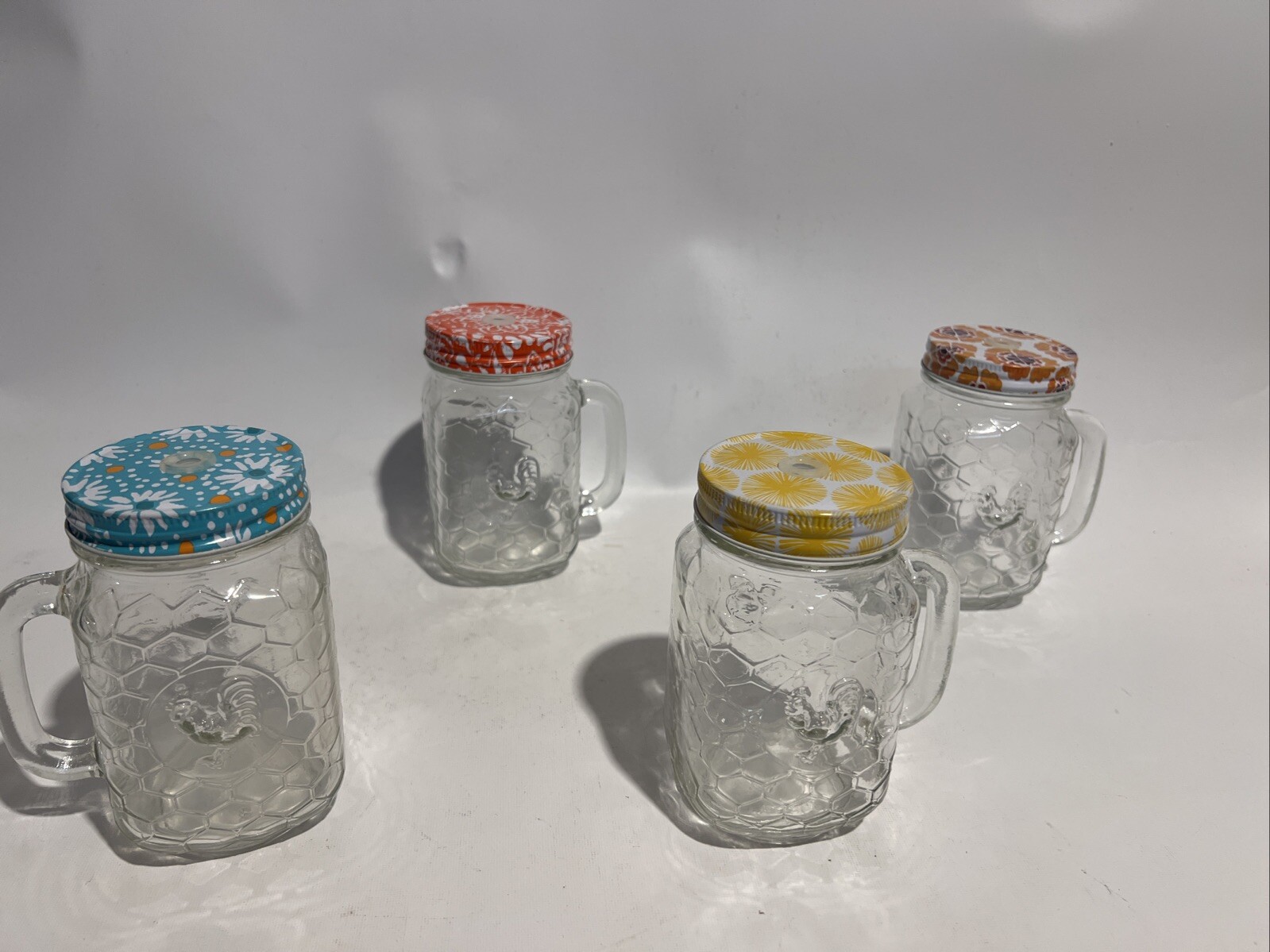 4 Beautiful Mason Jars With Rooster 4 Beautiful Mason Jars With Rooster