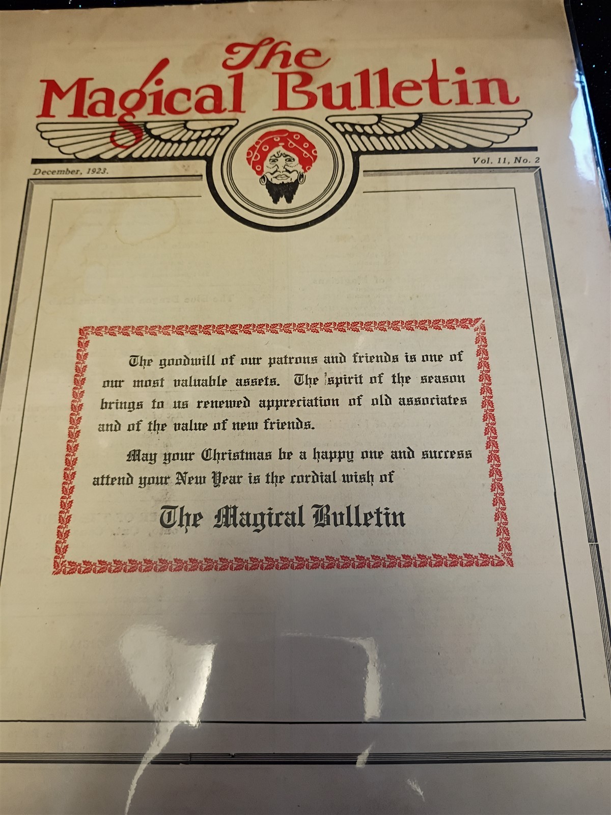 Magical Bulletin Thayer’s Magical Bulletin was a historic magic Periodical 1923