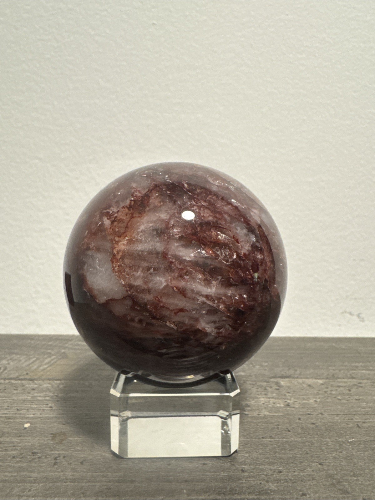 Fire Quartz Crystal Sphere 348 Grams 2.4”