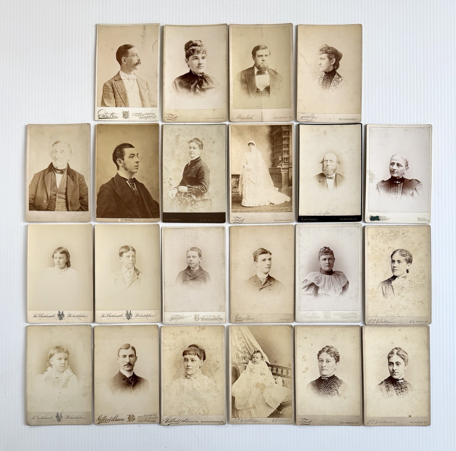 Large Lot Of 1800s Victorian Antique Cabinet Cards Photographs- Philadelphia, PA Large Lot Of 1800s Victorian Antique Cabinet Cards Photographs- Philadelphia, PA