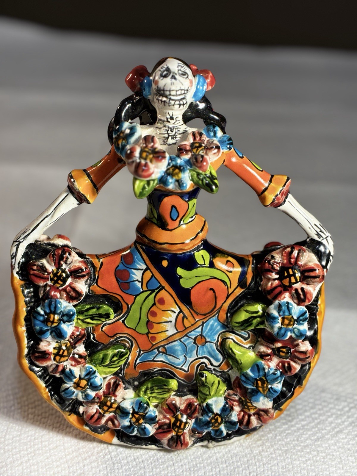 Gerardo Garcia Catrina Day of the Dead Talavera Style Dancer Mexico 6.5" Gerardo Garcia Catrina Day of the Dead Talavera Style Dancer Mexico 6.5"