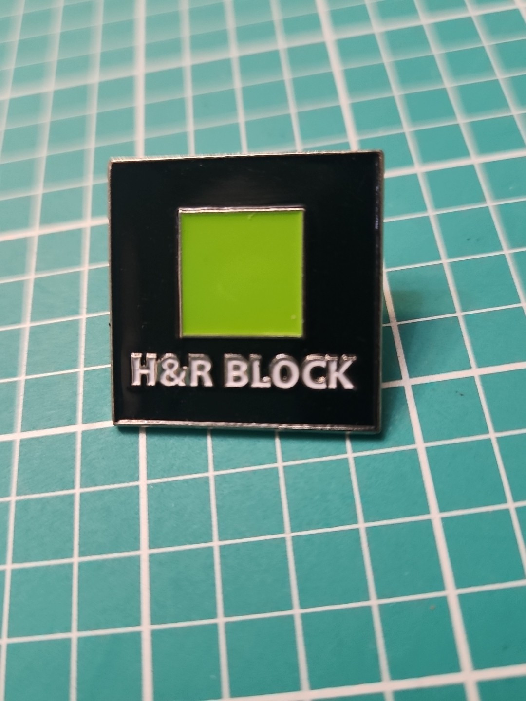 Vtg H & R Block Logo Silver Tone Lapel Pin